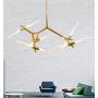 KALRI Modern Metal Sputnik Chandelier Lamp Tree Branch Pendant Lighting Ceiling Fixture with Frosted Glass Lampshade for Dining Room, Living Room, Kitchen Island, Hotel, Coffee Shop (Gold-10Lights)