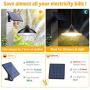 2 Pack Solar Lights Outdoor, Cord LED Solar Shed Lights 32.8FT, Remote Control Pendant Lamp with Adjustable Solar Panel, IP65 Waterproof for Indoor Home Decor Outdoor Garden Patio Yard, Warm White