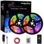 40FEET Bluetooth Music Light Strips, HEDYNSHINE 24key Remote Control RGB Strips, 360pcs Colorful with Music Sync Strip Lights, LED Wireless Light Strips