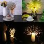 2 Pack Hanging Decor Lights,200 Led Battery Powered Fairy Lights, Fireworks Light with Remote, Waterproof Starburst Lights for Gardens Courtyards Christmas Festive Wedding Parties (2 Pack Warm White)