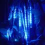 Lwind Lwind Meteor Shower Rain Lights,Falling Raindrop Fairy String Light,30cm 8 Tubes 240 LED Icicle Lights Outdoor for Halloween Christmas Holiday Party Patio Decor (Blue)