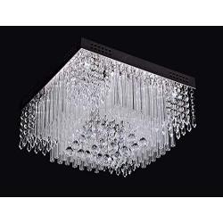 Saint Mossi Chandelier Modern K9 Crystal Raindrop Chandelier Lighting Flush mount LED Ceiling Light Fixture Pendant Lamp for Dining Room Bathroom Bedroom Livingroom 12G9 Bulbs Required H10 X W16 X L16