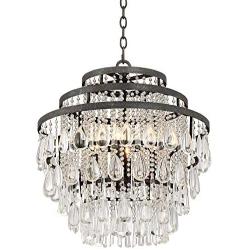Beloit Rust Crystal Chandelier 20'' Wide Vintage 3 Tier 4-Light Fixture for Dining Room House Foyer Kitchen Island Entryway Bedroom Living Room - Vienna Full Spectrum