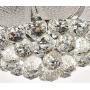 RuiWing 42 inch Dimmable Crystal Ceiling Fan with Lights and Remote 3 Color Dimmable Led Light Polished Silver Luxury Chandelier for Bedroom, Dining Rooms, Living Room Lights