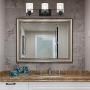 MELUCEE Bathroom Light Fixtures 3-Light Matte Black Vanity Light with Clear Glass Shade, Modern Wall Sconces for Bedroom Dressing Table Mirror Cabinets Vanity Table