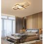 Modern LED Ceiling Lamps Living Room Bedroom Dining Room Decor Lighting Fixtures Hanging Flush Mount Chandelier Contemporary Brown Square Designs Remote LED Ceiling Lights for Kitchen Island Bathroom