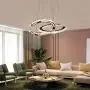 Modern Crystal Chandelier Light Fixtures 2 C Rings LED Pendant Lighting Adjustable Stainless Steel Ceiling Hanging Lamps for Living Room Bedroom Staircase (2C Warm White) Modern Crystal Chandelier Light Fixtures 2 C Rings LED Pendant Lighting Adjustable Stainless Steel Ceiling Hanging Lamps for Living Room Bedroom Staircase (2C Warm White)