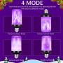 Y- STOP LED Flame Effect Fire Light Bulb, Upgraded 4 Modes Flickering Fire Christmas Decorations Lights, E26 Base Flame Bulb with Upside Down Effect (Purple 2 Pack)