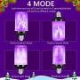 LED Flame Effect Fire Light Bulb, Upgraded 4 Modes Flickering Fire Christmas Lights Decorations, E26 Base Flame Bulb with Upside Down Effect (C Purple,4 Pack)