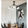 Ganeed Modern Sputnik Chandelier Lighting 5 Lights Brushed Brass Chandelier Mid Century Pendant Lighting Black Ceiling Light Fixture for Hallway Bar Kitchen Dining Room