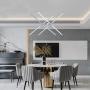 WELAKI Modern Pendant Light, 4 LED Lights, 3000K Warm Light Dimmable, Linear Chandelier Light Fixture for Kitchen, Living Room, Bedroom, Dining Room (48W)