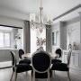 Lucidce 3-Light Modern Chandeliers with Clear Glass Shades, Dining Room Light Brushed Nickel Finish Farmhouse Lighting Fixtures Ceiling Adjustable Chain Hanging Pendant Lights for Kitchen Island