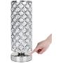 Sliver Crystal Touch Control Table Desk Lamp, Acaxin Dimmable Bedside Lamp led with Bulbs, Crystal Nightstand Lamp with Sliver Crystal Shade, Decorative Crystal Accent Lamp for Bedroom/Living Room