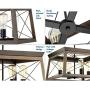 Briarwood Collection Rich Oak Four-Light Farmhouse Chandelier
