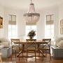 Newrays Wood Beaded Chandelier Pendant Three Lights Gray White Finishing Retro Vintage Antique Rustic Kitchen Ceiling Lamp Light Fixtures(Middle)
