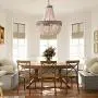 Newrays Wood Beaded Chandelier Pendant Three Lights Gray White Finishing Retro Vintage Antique Rustic Kitchen Ceiling Lamp Light Fixtures(Middle)