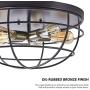 CO-Z 17.7’’ Vintage 5-Light Rustic Semi Flush Mount Ceiling Light, Oil Rubbed Bronze Farmhouse Ceiling Light Fixtures with Cage Shade, Industrial Ceiling Cage Lighting for Living Room, Bedroom CO-Z 17.7’’ Vintage 5-Light Rustic Semi Flush Mount Ceiling Light, Oil Rubbed Bronze Farmhouse Ceiling Light Fixtures with Cage Shade, Industrial Ceiling Cage Lighting for Living Room, Bedroom