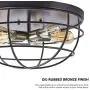 CO-Z 17.7’’ Vintage 5-Light Rustic Semi Flush Mount Ceiling Light, Oil Rubbed Bronze Farmhouse Ceiling Light Fixtures with Cage Shade, Industrial Ceiling Cage Lighting for Living Room, Bedroom