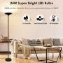 Torchiere Floor Lamp, LED Floor lamps, 24W 2400LM Super Bright Lamp, Energy-Saving, Stepless Dimmable, 3000K Warm White, Metal Body, Floor lamp for Bedroom, Standing Lamps for Living Room, Office