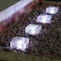 Solar Glass Brick Light,Ice Cube Lights,LED Landscape Light Buried Light Square Cube,Frosted Glass Light for Christmas Outdoor Path Road Yard 4 pcs (Cold White)