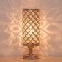 HAITRAL Crystal Table Lamp Set of 2 - Elegant Decorative Bedside Lamp Set with Clear Crystal Beads Lampshade, Gold Nightstand Lamps for Bedroom, Living Room, Girls Room, Guest Room (HT-TH132-16X2)
