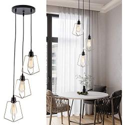 Metal Ring Shade Mini Pendant Light Contemporary, Modern Drop Hanging Light for Kitchen Island, Dining Room (NO Bulb)(3-Light)