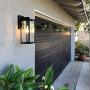 MUDIKIC Outdoor Light Fixture Modern Wall Sconce, Black Aluminum Wall Mounted Lights with Clear Glass Shade (Style 1)