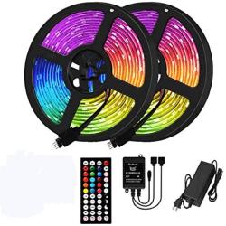 Led Strip Lights with Remote Led Light Strip 32.8ft RGB LED Light Strip 5050 LED,3M Adhesive Cutting Design Color Changing Tape Lights for Home,Kitchen,TV Party