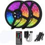 Led Strip Lights with Remote Led Light Strip 32.8ft RGB LED Light Strip 5050 LED,3M Adhesive Cutting Design Color Changing Tape Lights for Home,Kitchen,TV Party