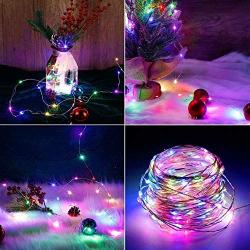 Twinkle Star 200 LED 66ft Christmas Fairy String Lights USB & Adapter Powered, Dimmable Starry Silver Wire Light Home Lighting Indoor Outdoor Bedroom Wedding Party Decoration, Multicolor