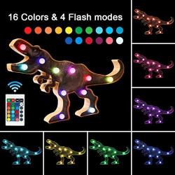 LED Dinosaur Decoration Night Lights with Remote Controller Timer Kids Night Guidance Lamp Toy Christmas Birthday Festvial Party Gifts for Boys Girls Teen(Dinosaur)