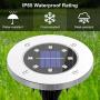 Solar Ground Lights Outdoor 4 Pack, 8 LED Colored Solar Disk Garden Lights Waterproof Inground Landscape Lighting for Yard Deck Lawn Patio Pathway Walkway Driveway with Multiple Changing Colors