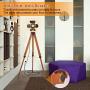 Industrial Tripod Floor Lamp for Living Room Bedroom, Vintage Standing Reading Lamp with Metal Wood Leg for Studio,Study Room and Office, Black (Blub not Included))