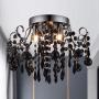 Q&S Crystal Ceiling Light Fixture Small Chandelier, Seml Ceiling Light Flush Mount, Mini Ceiling Fights for Bedroom, Aisle, Hallway, Closet,Entrance,Stairs,3 Lights G9,W12''