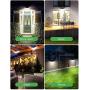LITOM 160 LED Solar Motion Sensor Lights Outdoor, IP67 Waterproof Solar Powered Security Lights Wireless Solar Wall Lights with 3 Modes for Garden Patio Yard Deck Garage Fence Pool - Cold White 2 Pack
