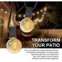 SUNTHIN 27ft Globe Outdoor String Lights LED G40 String of Lights 2700K Hanging Loops 13Pcs Sockets 2ft Spacing 14Pcs Glass Bulbs UL ETL Listed Indoor Outdoor Patio Lights Waterproof