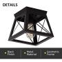 Modern Ceiling Light Black Rustic Ceiling Lighting Fixture Flush Mount with Metal Cage Shade for Hallway Bedroom Dining Room Entryway,E26
