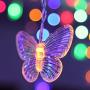 Curtain Butterfly String Light, 8 Modes 120 LED Curtain Fairy Lights, 14.8Ft Butterfly Twinkle Lights with Remote Control for Bedroom Weddings Christmas Tree Decoration (Multicolor, 14.7ft x 1.9ft)