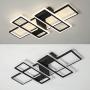 FangYanMei Modern Ceiling lamp for Bedroom Dining Study Room Ceiling lamp Fixture Black Metal Acrylic Close to Ceiling Lights, Rectangular Combination Ceiling Light （95W）