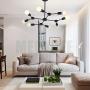 Semi Flush Mount Ceiling Light Black MELUCEE 8-Light Sputnik Chandelier Mid Century Modern Light Fixture for Dining Room Kitchen Living Room Foyer and Hallway
