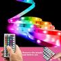 Phopollo Led Strip Lights 60ft 5050 RGB Flexible Led Lights with 44 Keys Remote Controller and 12V Power Supply