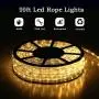Buyagn 99Ft LED Rope Lights, Cuttable LED Strip Lights Outdoor Waterproof Decorative Lighting for Indoor/Outdoor Decorations,Eaves,Backyards Garden,Party and Bedroom Decorations(Warm White)