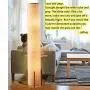 Floor Lamp, Amumo 52'' Gothic LED Modern Gray Floor Lamp for Living Room Decorative Elegant Design Tall Contemporary Column Soft Light Floor Lamp for Bedroom Office with Fabric Shade & 2 Light Warm 9W