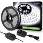Lepro LED Strip Light White, 16.4ft Dimmable Vanity Lights, 6000K Super Bright LED Tape Lights, 300 LEDs 2835, Strong 3M Adhesive, Suitable for Home, Kitchen, Under Cabinet, Bedroom, Daylight White