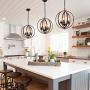 Chandeliers for Dining Room, Orb Light Fixtures Hanging for Kitchen Island, Modern Farmhouse Pendant Lighting for Foyer, 15.5”