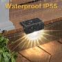 Solar Deck Lights, 6 Pack Solar Step Lights Outdoor Waterproof LED Solar Fence Lights for Patio, Stairs,Yard, Garden Pathway, Step and Fences, 10 Lumens, Warm White/Color Changing Lighting