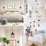 3 Packs Unique Industrial Pendant Lighting, Mini Ceiling Vintage Metal Hanging Lamp Fixture, Adjustable Retro Pendant Light Black for Kitchen Island Counter Dining Room Restaurant Bedroom, E26 Base