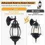Dusk to Dawn Sensor Outdoor Wall Lantern, Exterior Wall Sconce Light Fixture with E26 Base Socket, Matte Black Wall Mount Lamp, Anti-Rust Waterproof with Clear Glass Shade for Garage, Porch, Doorway