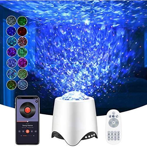 Night Light Projector, Kids Night Light, Enow 4 in 1 LED Star Galaxy Party Light Projector with Ocean Wave, 16 Music/Sounds, 8 Lighting Modes, Adjustable Brightness/Speed/Color, Voice/Remote Control