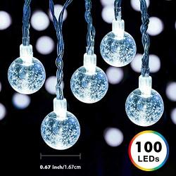 COHOYA Mini Crystal Globe String Lights 100 LED 33Ft Bubble Ball Lights USB & Battery Powered with 8 Modes Waterproof Fairy Lights for Christmas Garden Yard Home Bedroom Party Wedding Decoration